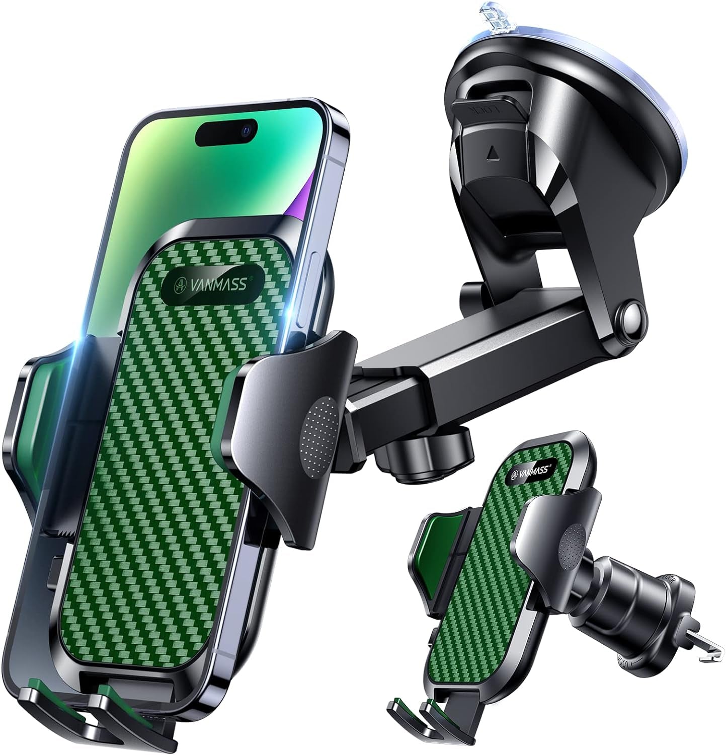 Ultimate Military-Grade Car Phone Holder – Super Strong Suction & Clip for Dashboard, Windshield & Vent for iPhone 16/15 Pro Max, 14/13 and Android – Last Longer, Stay Secure!