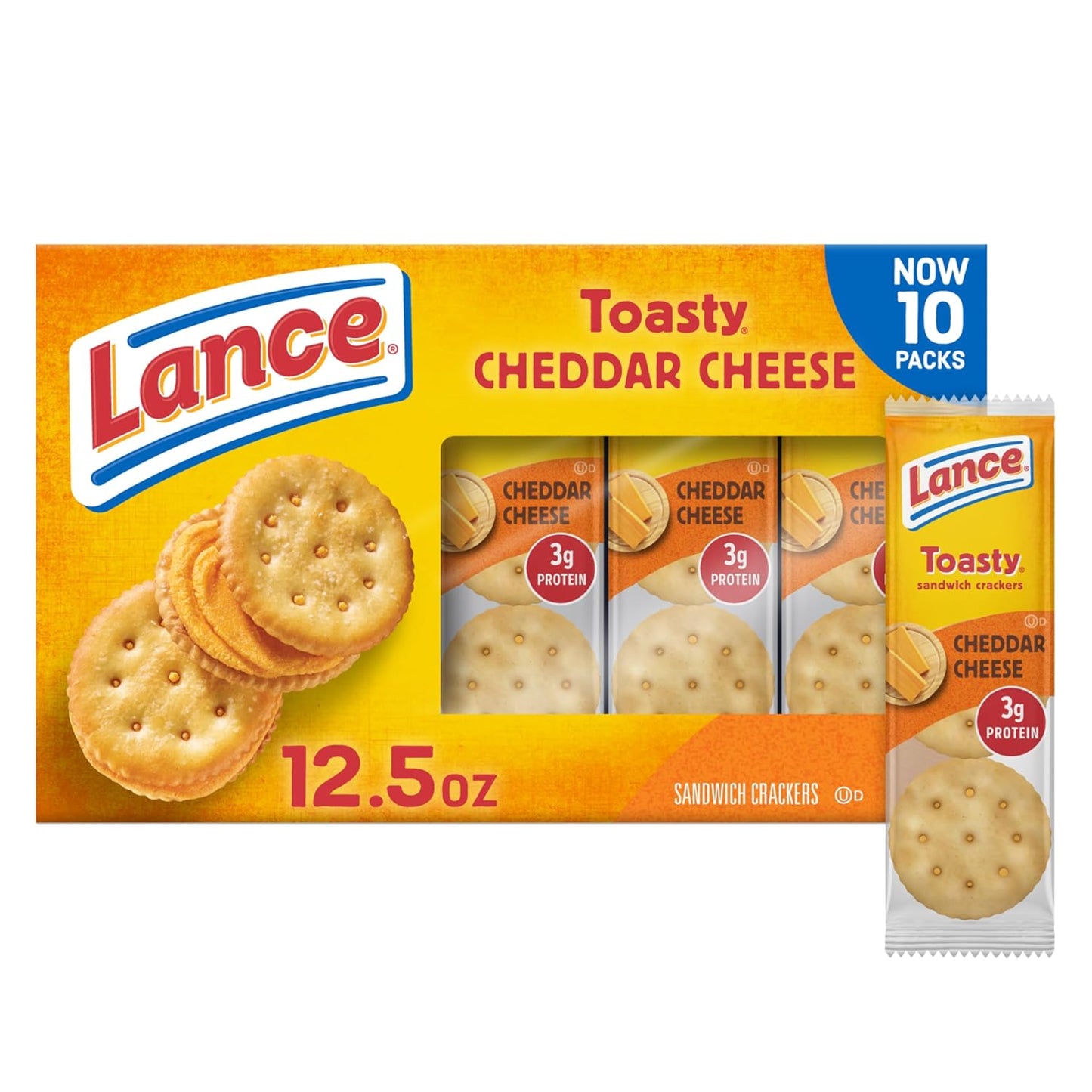 Toasty Peanut Butter Sandwich Crackers - 10 Individually Wrapped Packs with 6 Sandwiches Each!