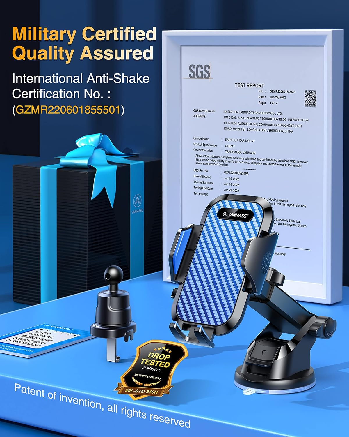Ultimate Military-Grade Car Phone Holder – Super Strong Suction & Clip for Dashboard, Windshield & Vent for iPhone 16/15 Pro Max, 14/13 and Android – Last Longer, Stay Secure!