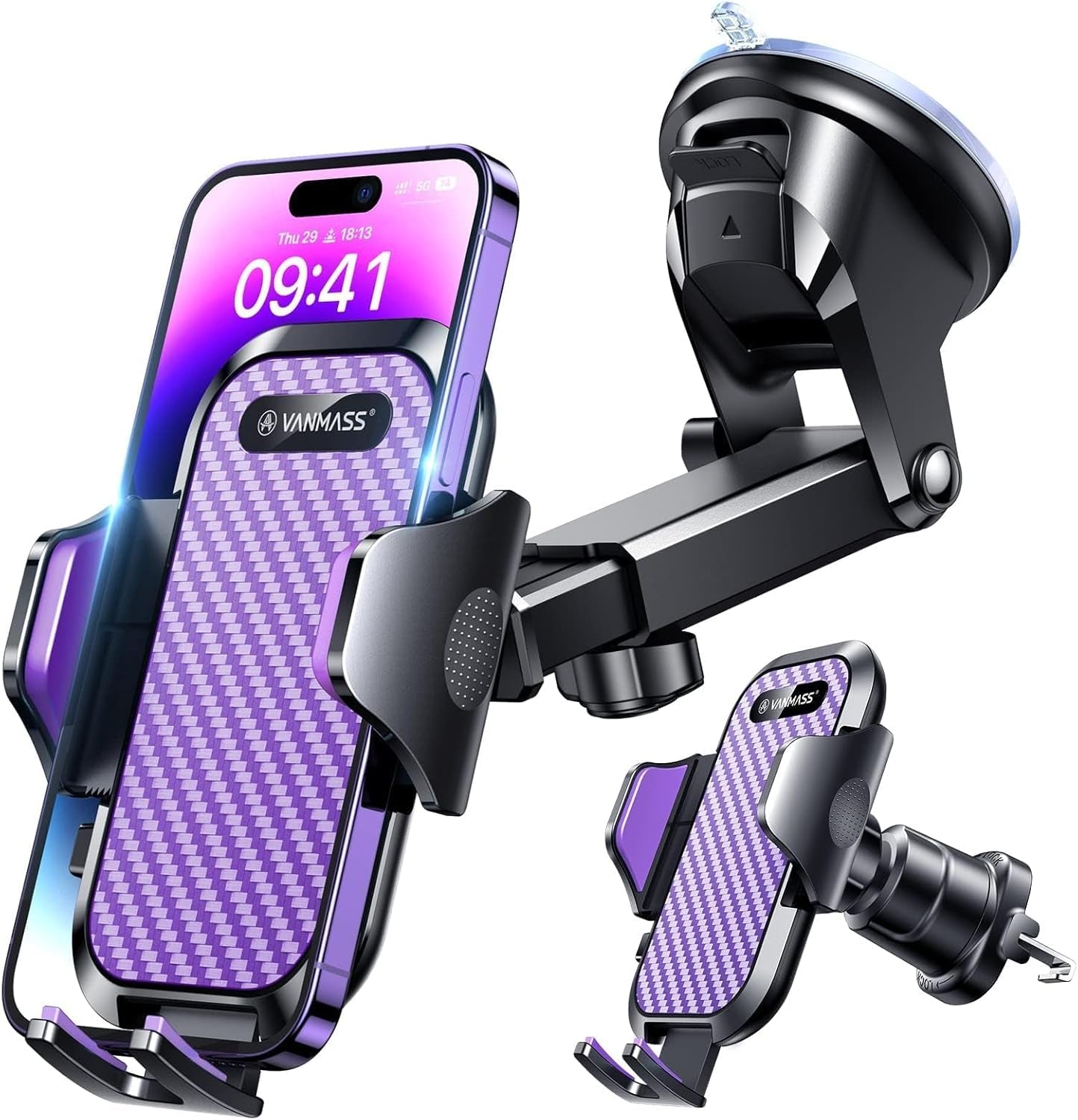 Ultimate Military-Grade Car Phone Holder – Super Strong Suction & Clip for Dashboard, Windshield & Vent for iPhone 16/15 Pro Max, 14/13 and Android – Last Longer, Stay Secure!