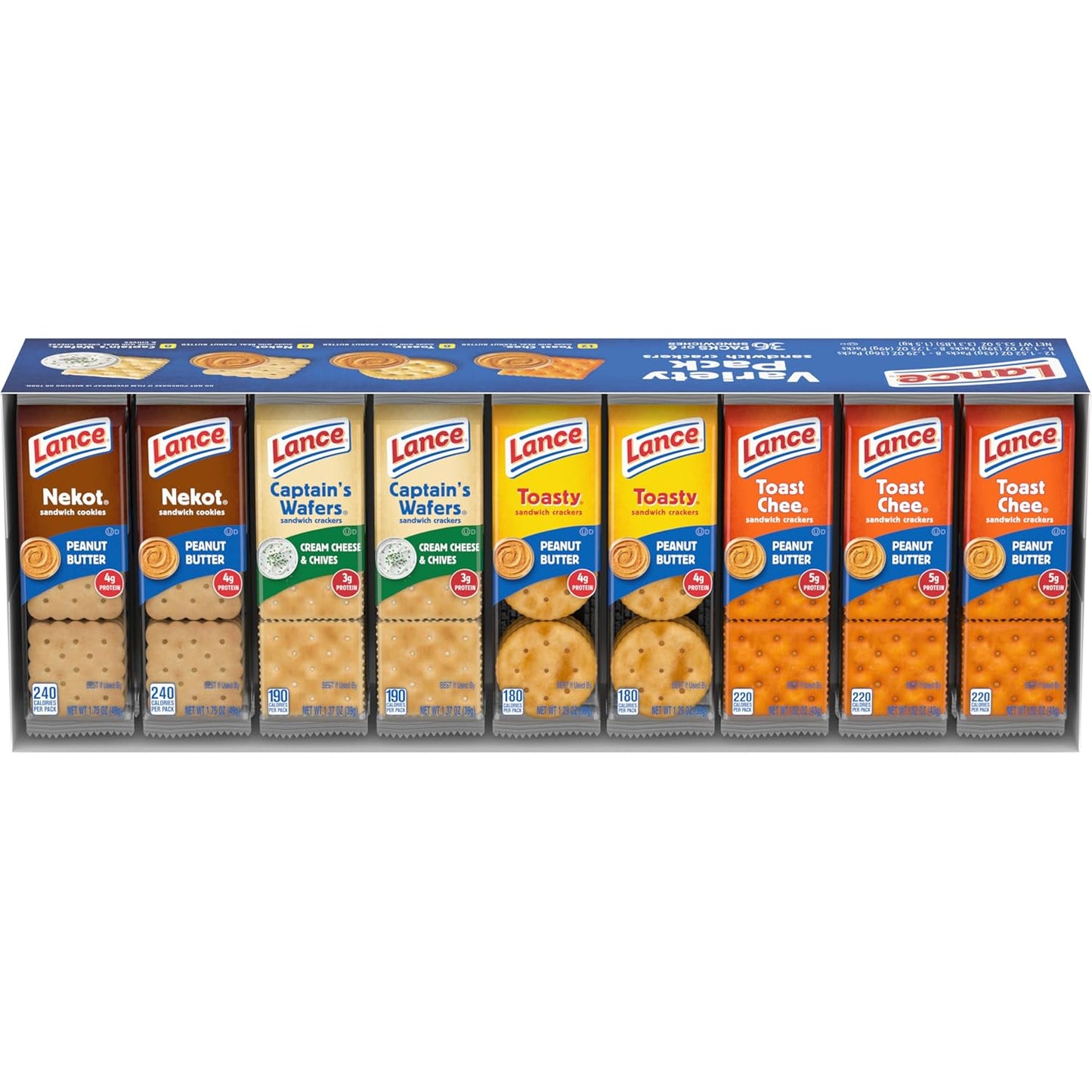 Toasty Peanut Butter Sandwich Crackers - 10 Individually Wrapped Packs with 6 Sandwiches Each!