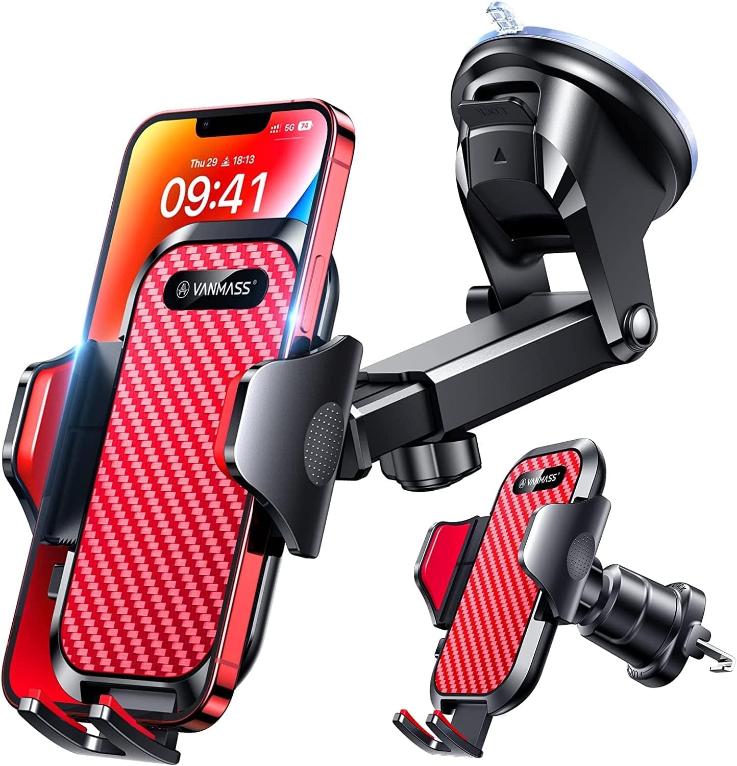 Ultimate Military-Grade Car Phone Holder – Super Strong Suction & Clip for Dashboard, Windshield & Vent for iPhone 16/15 Pro Max, 14/13 and Android – Last Longer, Stay Secure!