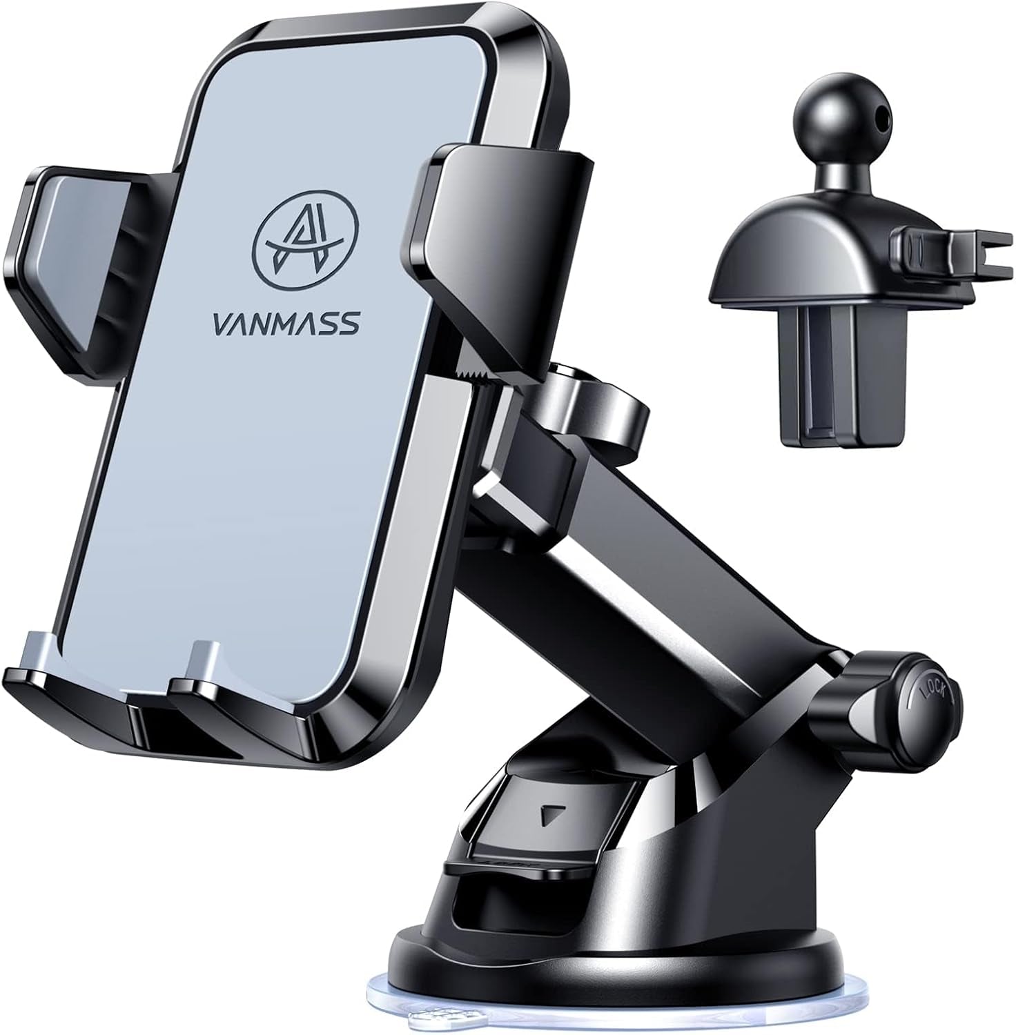 2025 Ultimate Car Phone Holder by  - Military-Grade Suction Mount for Dashboard & Windshield - Perfect for iPhone 16 Pro Max & Samsung S24