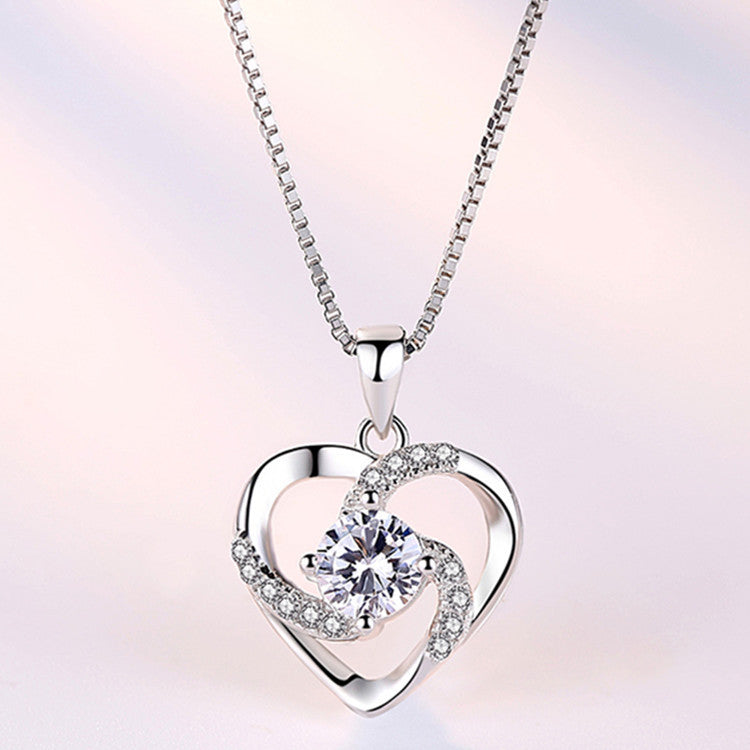 Heart-Shaped Diamond Pendant Necklace