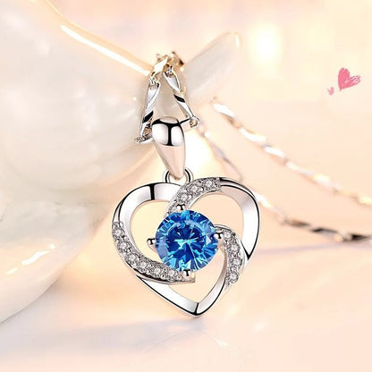 Heart-Shaped Diamond Pendant Necklace