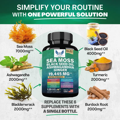 Sea Moss+ Shilajit Bundle 2 Pack /120 Cupsules