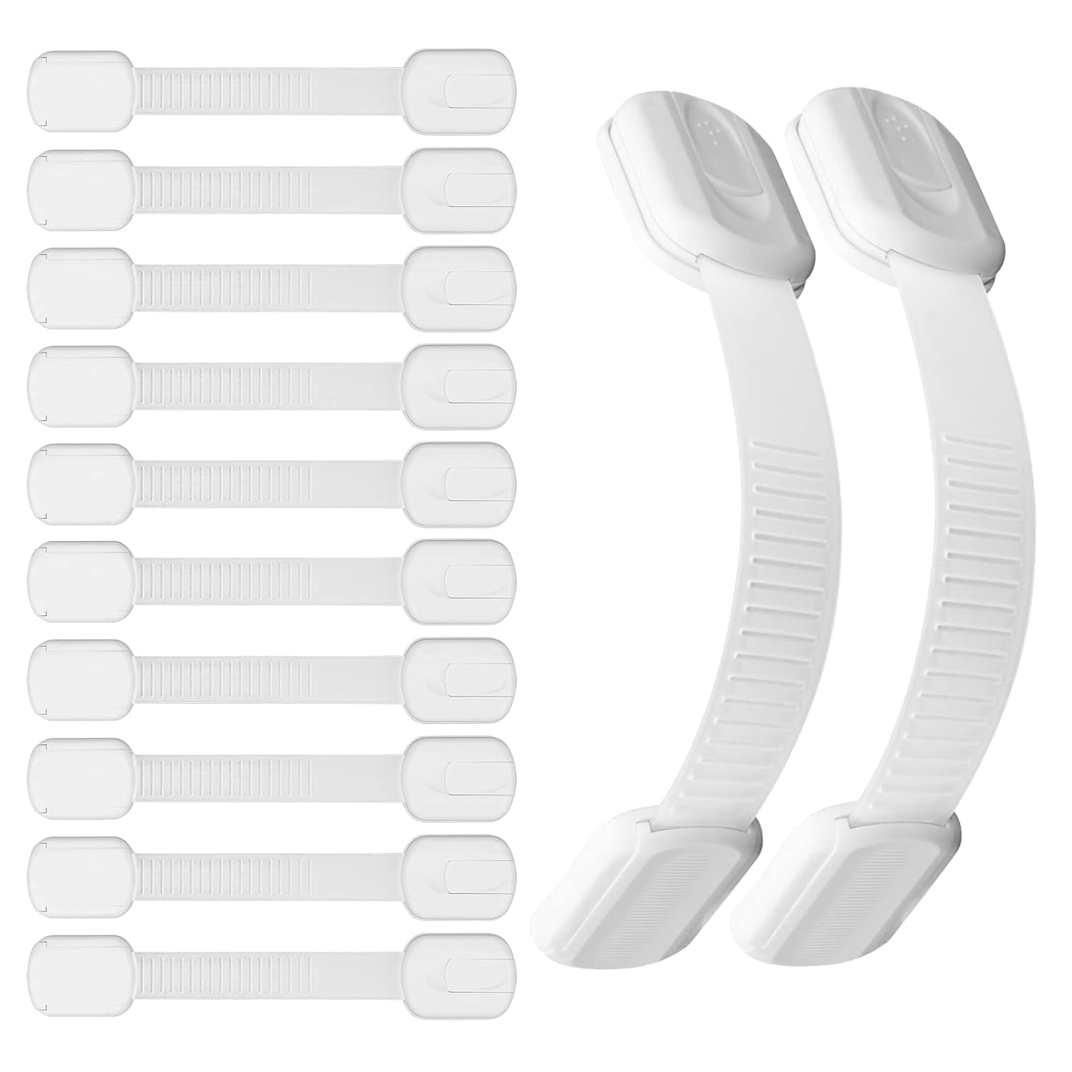 Ultimate Child Safety Strap Locks – 12 Pack for Drawers, Cabinets & Dishwashers – Tool-Free Baby Proofing Solution