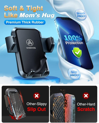 2025 Ultimate Car Phone Holder by  - Military-Grade Suction Mount for Dashboard & Windshield - Perfect for iPhone 16 Pro Max & Samsung S24
