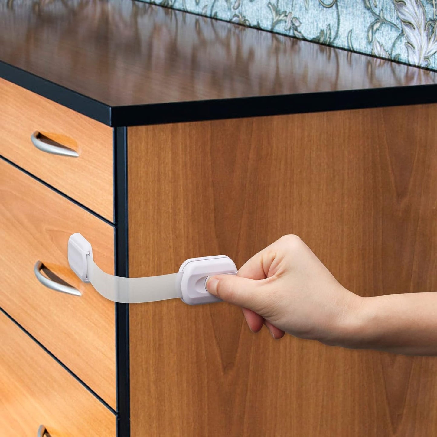 Ultimate Child Safety Strap Locks – 12 Pack for Drawers, Cabinets & Dishwashers – Tool-Free Baby Proofing Solution