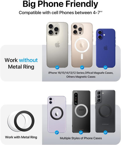 Magnetic Car Mount Pro - Strongest Magnet, Perfect for iPhone 16/15/14/13 Pro Max & Samsung S24/S23, Big Phone Friendly, Ultimate Stability for Your Drive!