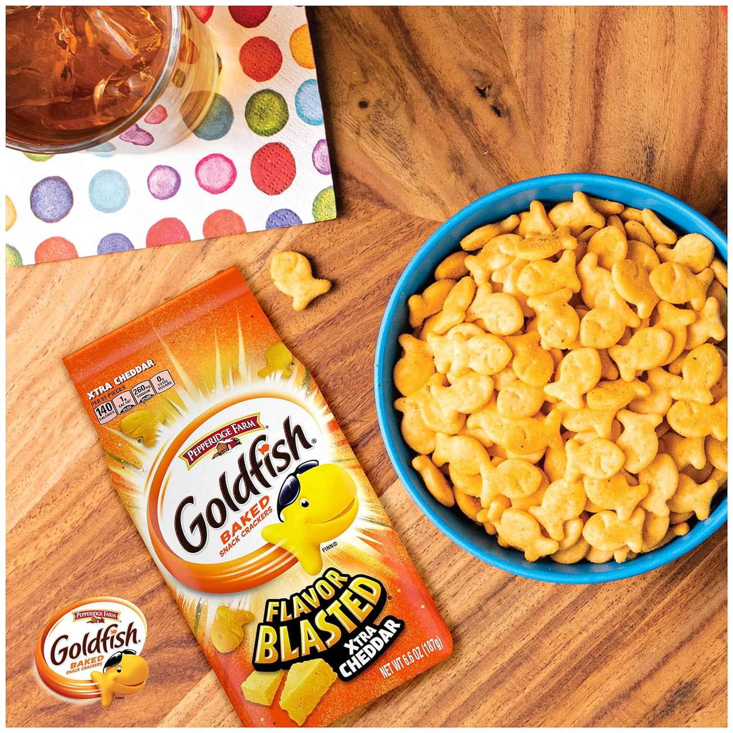 Indulge in  Flavor Blasted Xtra Cheddar Cheese Crackers - 6.6 Oz Baked Snack Bag!