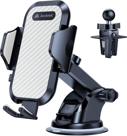 2025 Military-Grade Car Phone Holder - 85Lbs Ultimate Suction Mount for iPhone 16/15 Pro Max & Samsung - Perfect for Dashboard, Windshield & Vent