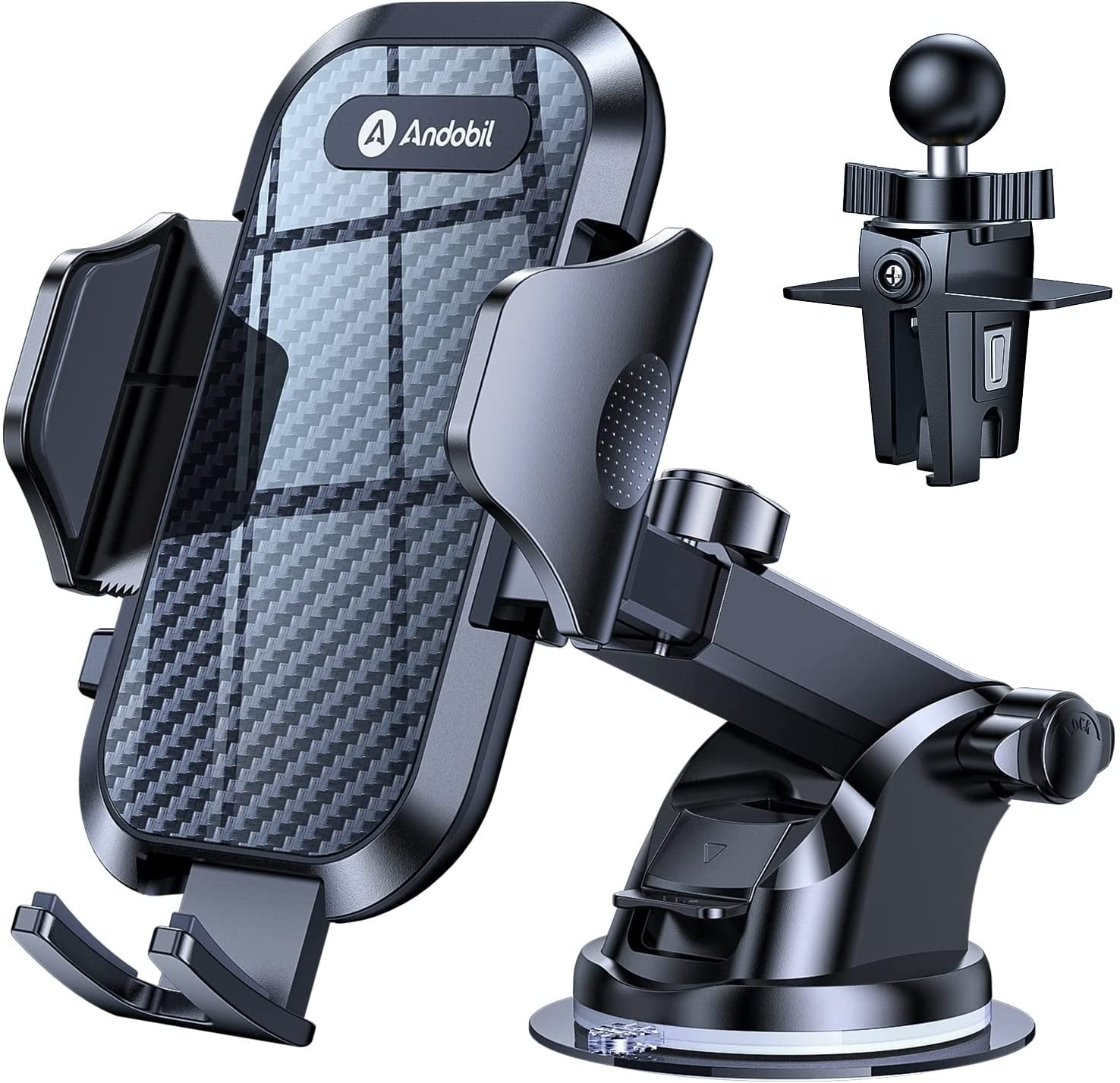 2025 Military-Grade Car Phone Holder - 85Lbs Ultimate Suction Mount for iPhone 16/15 Pro Max & Samsung - Perfect for Dashboard, Windshield & Vent