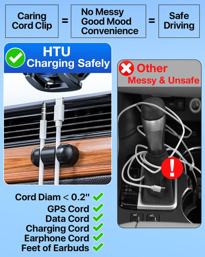 Military-Grade Car Phone Holder - Ultra Strong Steel-Hook Vent Mount, 360° Adjustable Handsfree Cradle for iPhone 16/15/14/13/12 Pro Max & Samsung Universal - Black