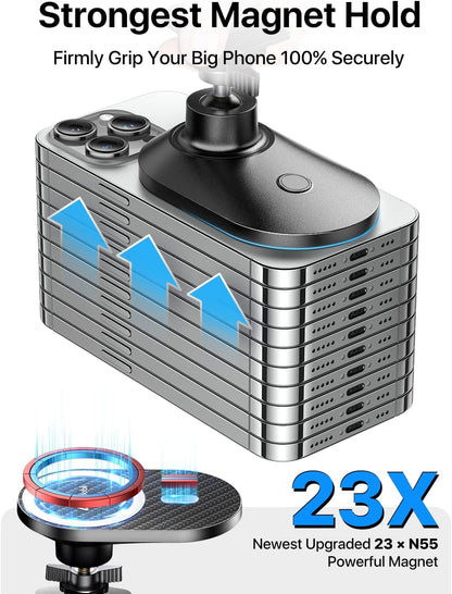Magnetic Car Mount Pro - Strongest Magnet, Perfect for iPhone 16/15/14/13 Pro Max & Samsung S24/S23, Big Phone Friendly, Ultimate Stability for Your Drive!