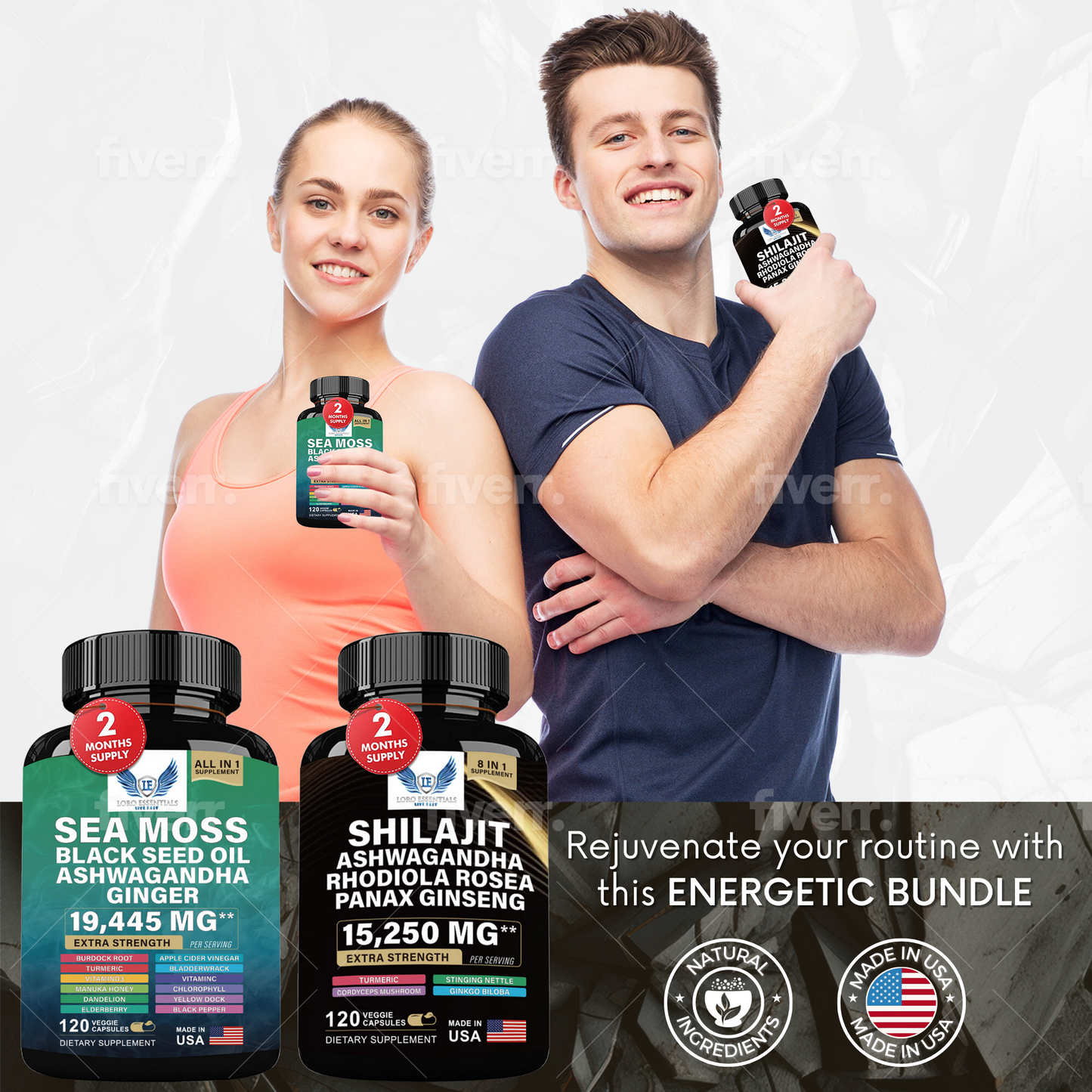 Sea Moss+ Shilajit Bundle 2 Pack /120 Cupsules