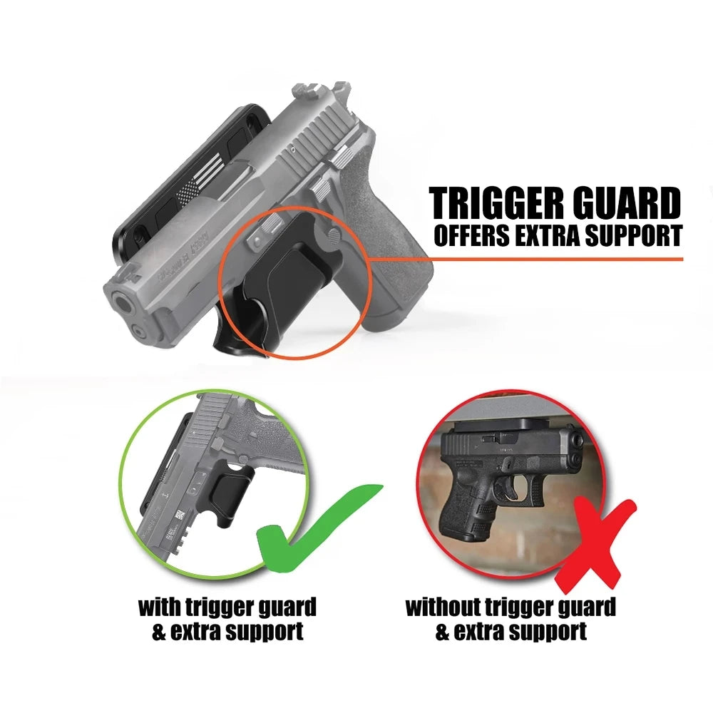 Concealed Gun Magnet Mount with Trigger Guard