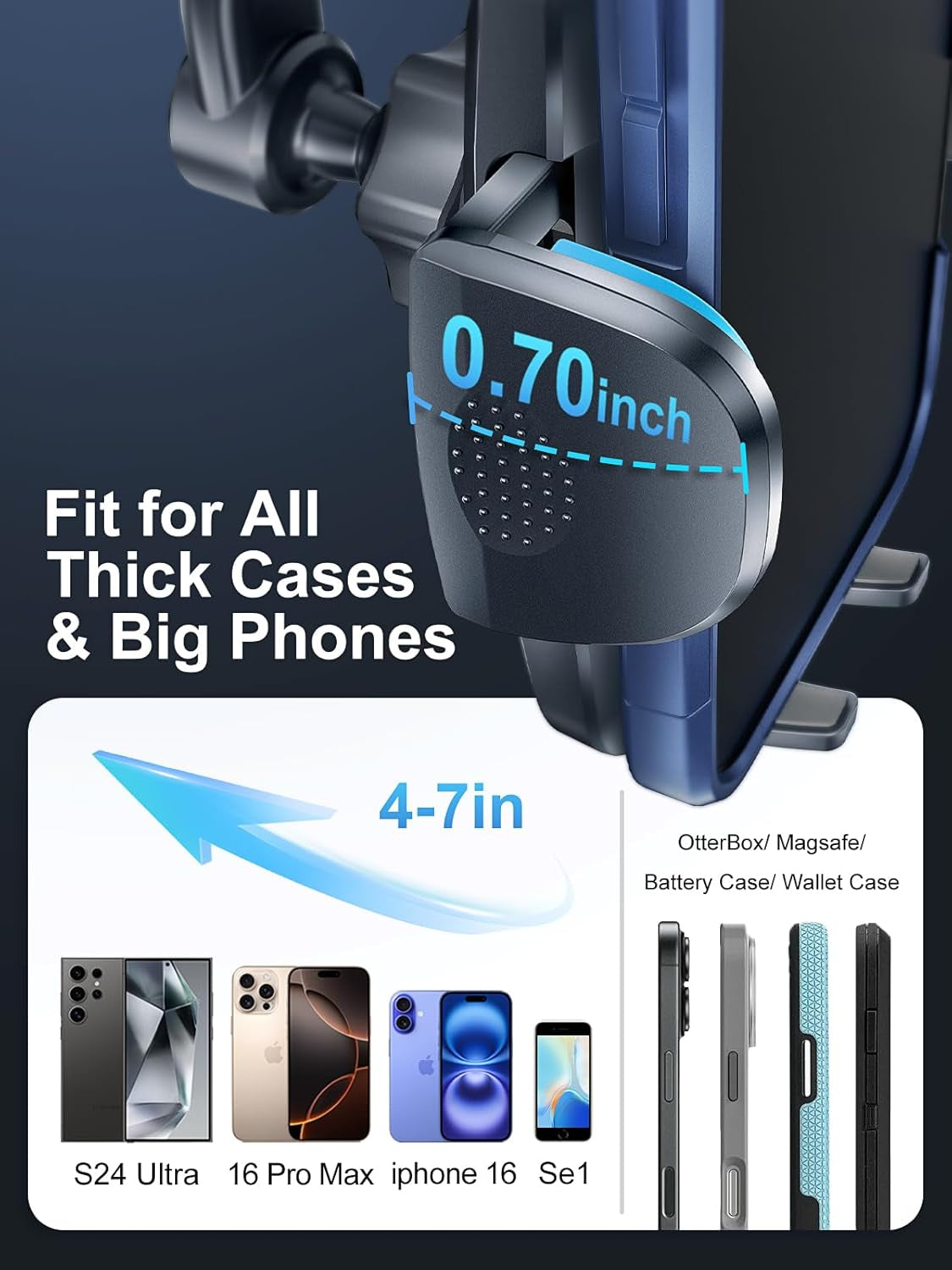 Car Vent Phone Mount - Universal Clip for iPhone & Samsung, Never Block Your A/C!