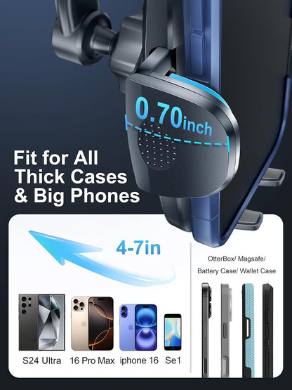 Car Vent Phone Mount - Universal Clip for iPhone & Samsung, Never Block Your A/C!