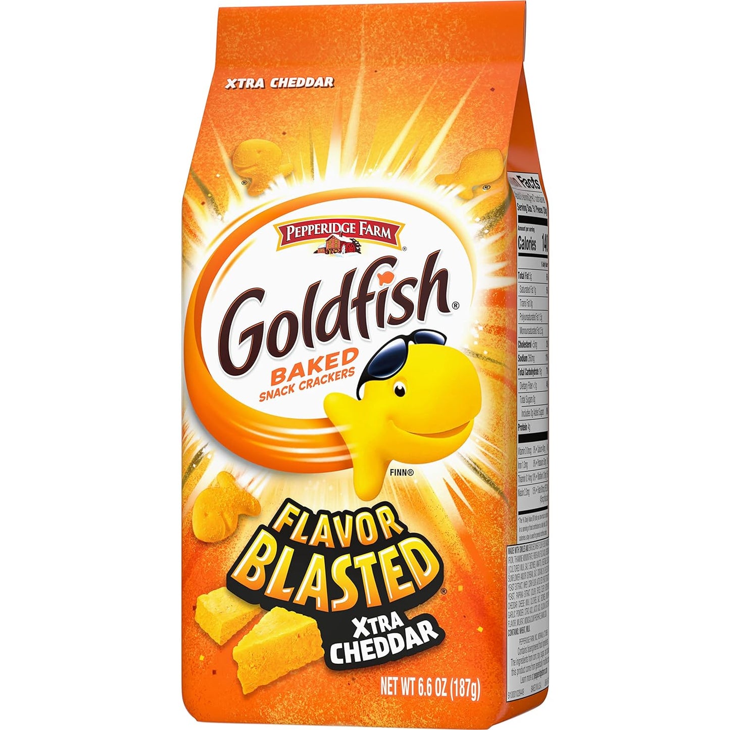 Indulge in  Flavor Blasted Xtra Cheddar Cheese Crackers - 6.6 Oz Baked Snack Bag!