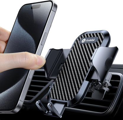 Military-Grade Car Phone Holder - Sturdy, Non-Slip Mount for iPhone 16/15/14/13/12 Pro Max & Samsung S24, Silver