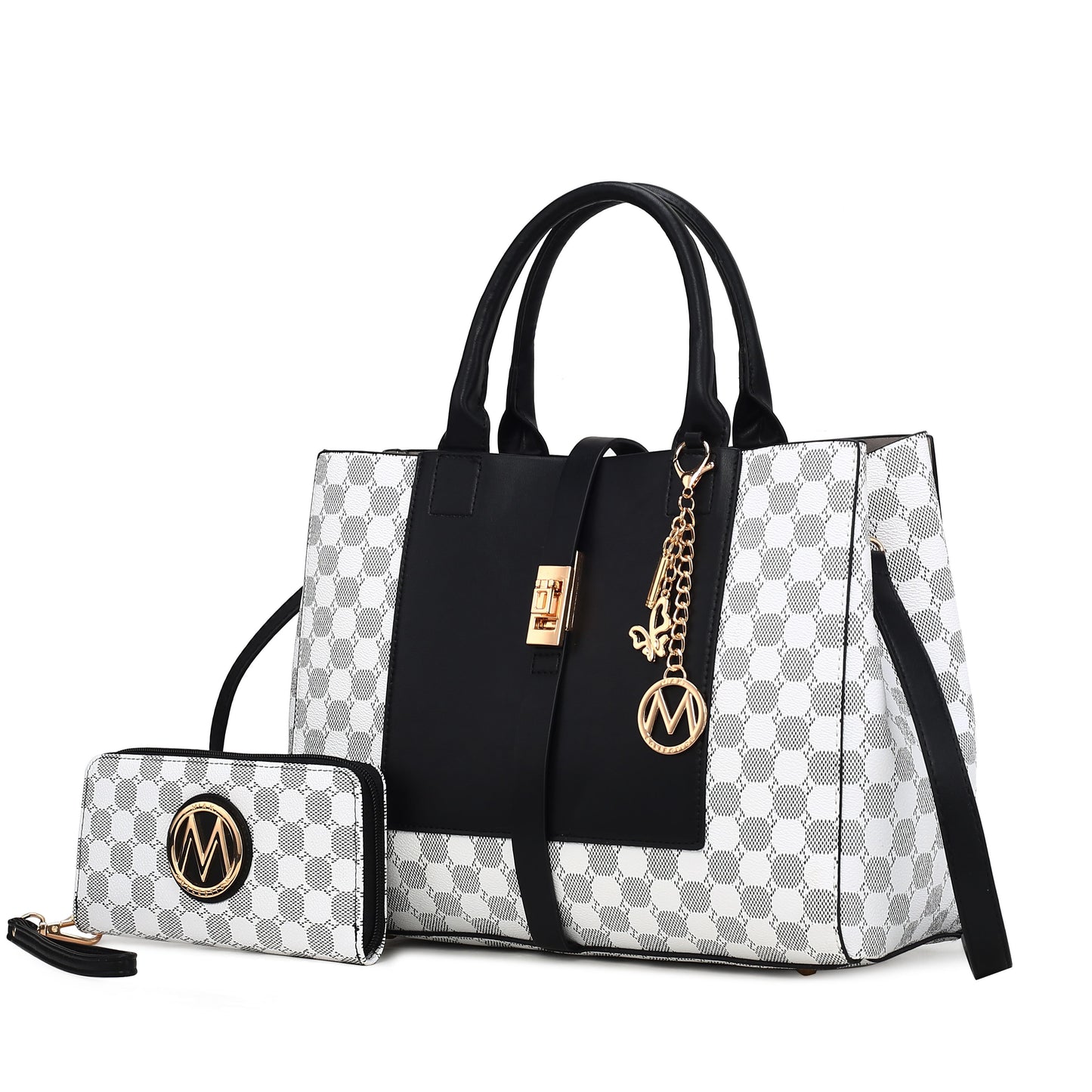 MKF Collection Yuliana Circular Print Satchel Bag with Wallet by Mia K.