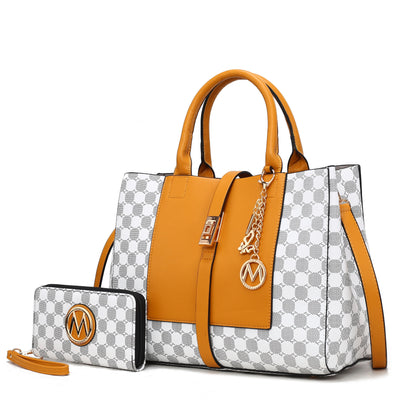 MKF Collection Yuliana Circular Print Satchel Bag with Wallet by Mia K.