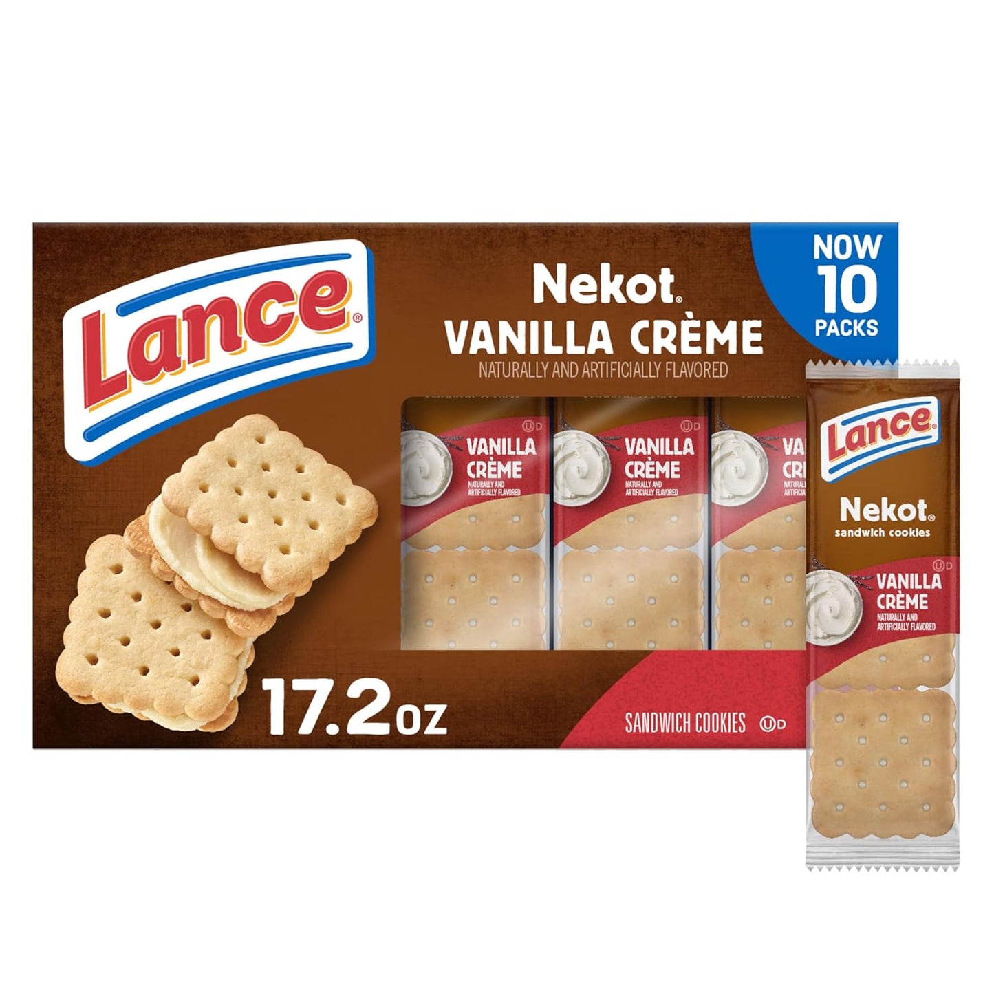Toasty Peanut Butter Sandwich Crackers - 10 Individually Wrapped Packs with 6 Sandwiches Each!