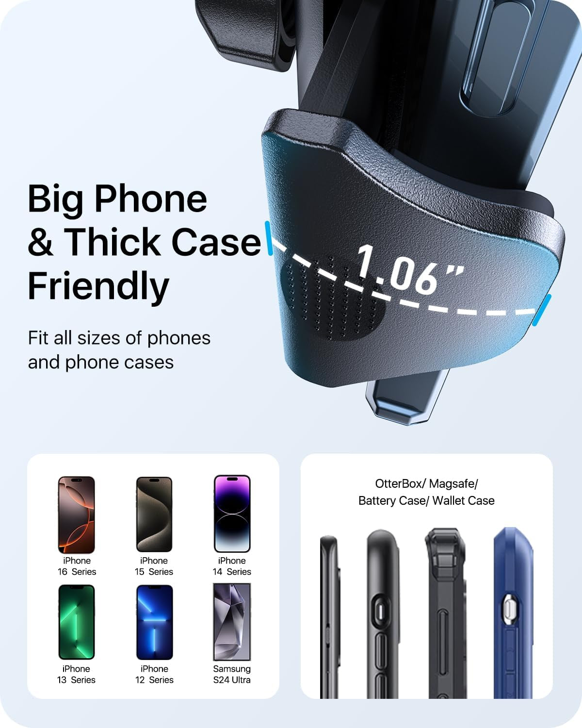 2025 Military-Grade Car Phone Holder - 85Lbs Ultimate Suction Mount for iPhone 16/15 Pro Max & Samsung - Perfect for Dashboard, Windshield & Vent
