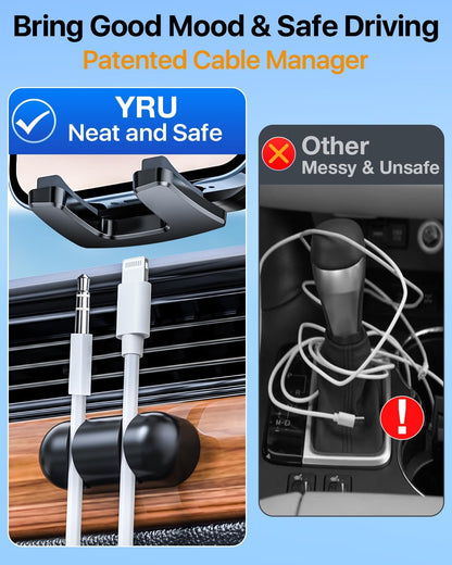 2025 Upgraded Car Phone Holder - Sturdy Metal Hook Clip, Ultimate Vent Mount for iPhone 16/15/14/13 & Samsung Android - No More Bumps! Compatible with All Smartphones - Sleek Black Design