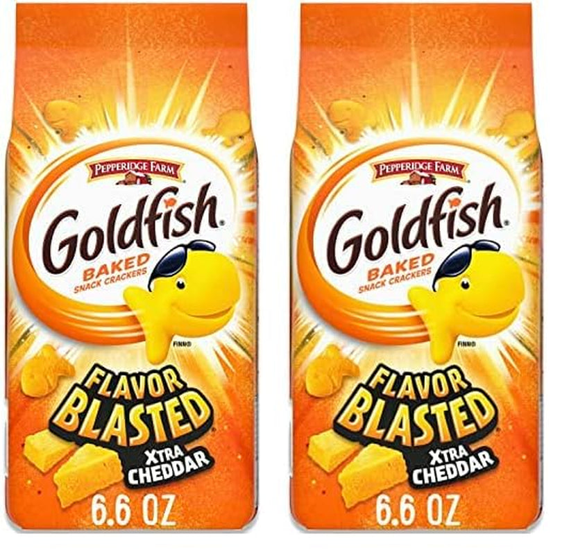 Indulge in  Flavor Blasted Xtra Cheddar Cheese Crackers - 6.6 Oz Baked Snack Bag!